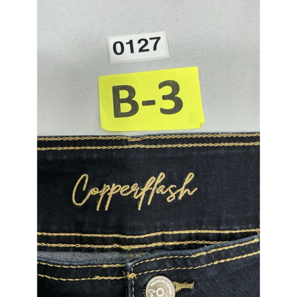 Womans Excellent Condition Copper Flash Dark Blue Jeans 12 0127/B-3 - Picture 3 of 8